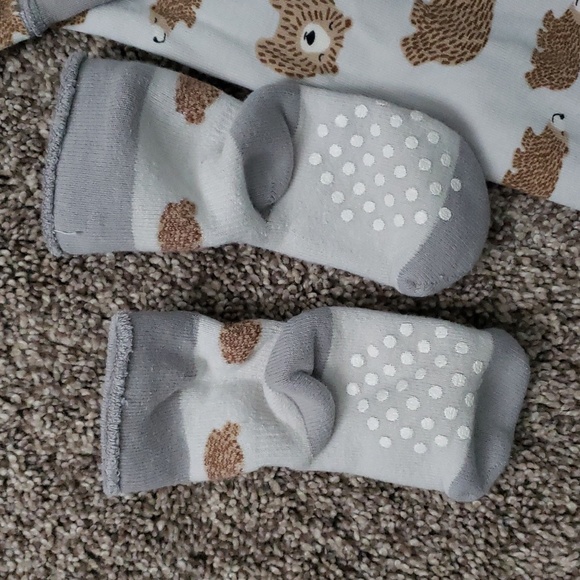 HA 3t unisex pajama zip up bears and socks - Picture 3 of 5